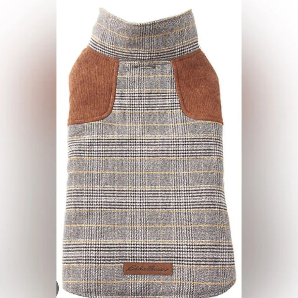 Eddie Bauer PET Plainfield Coat, Plaid Brown/Gray Size Medium